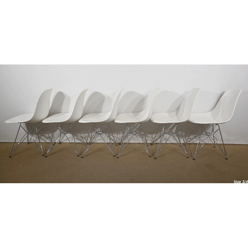 Set of 6 vintage Dsr chairs in chrome and chrome steel by Ray and Charles Eames for Vitra, 1960s