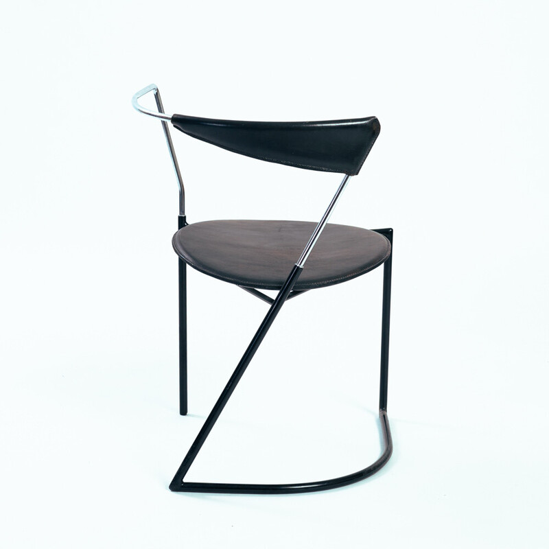 Paar Vintage-Stühle aus Leder und Stahl für Aform, Belgien 1980er Jahre
