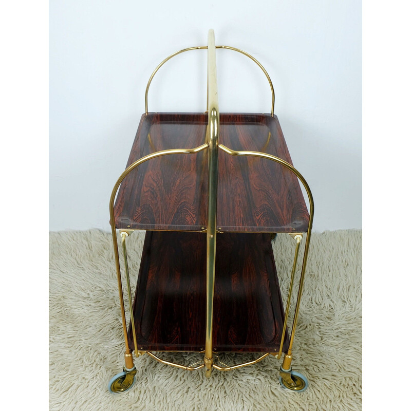 Trolley in rosewood and brass - 1960s