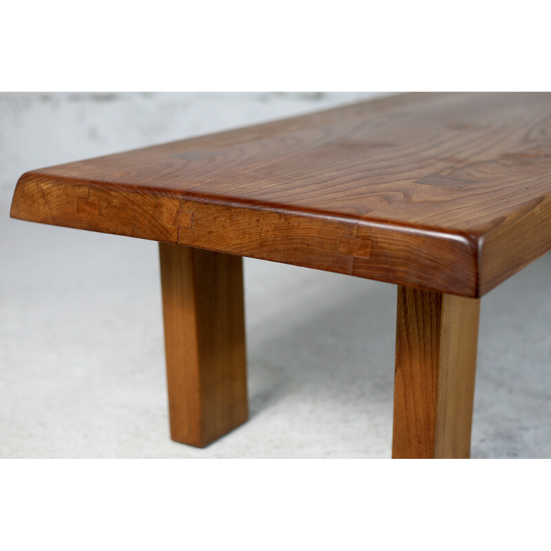 Vintage T08 wooden coffee table by Pierre Chapo, France 1965s