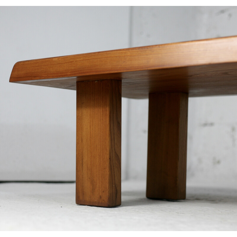 Vintage T08 wooden coffee table by Pierre Chapo, France 1965s