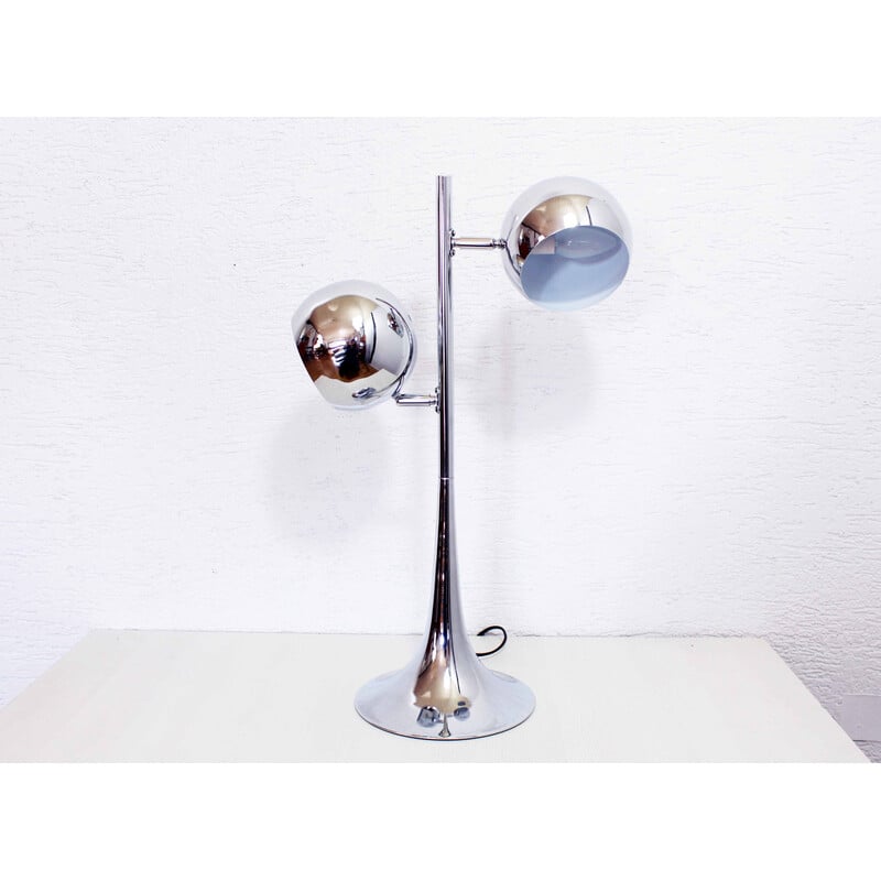 Lampe de table vintage Eye ball en métal, 1970-1980