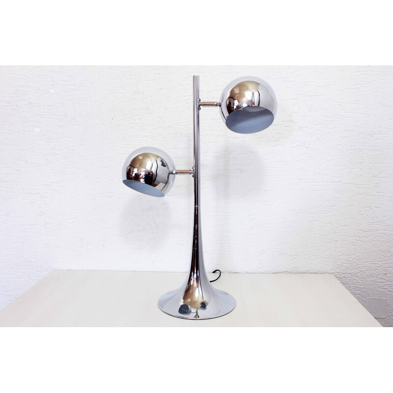 Lampe de table vintage Eye ball en métal, 1970-1980