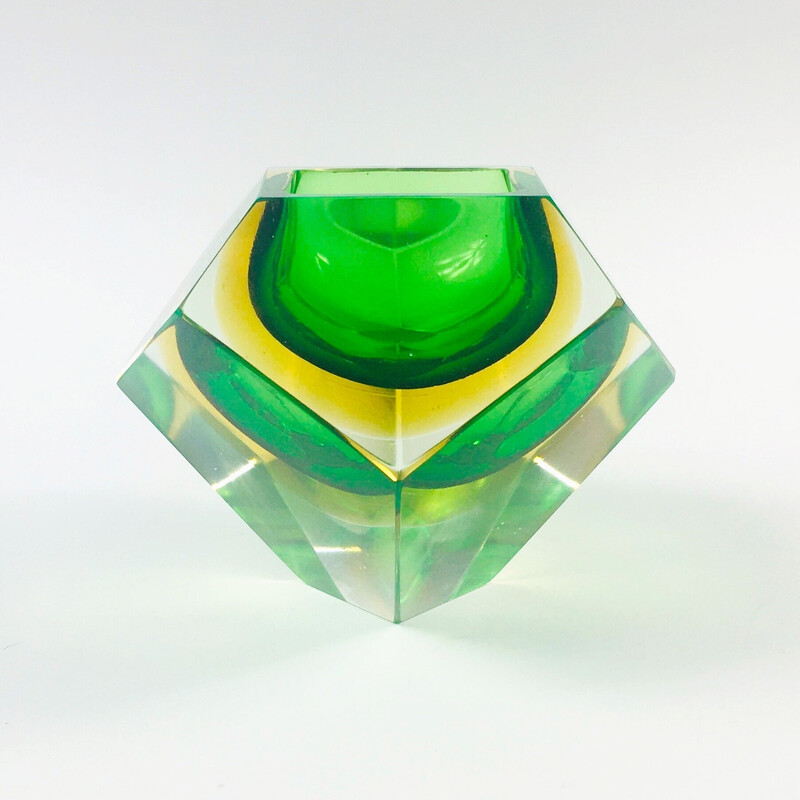 Vintage Sommerso ashtray in Murano glass by Flavio Poli for Seguso, Italy 1960s