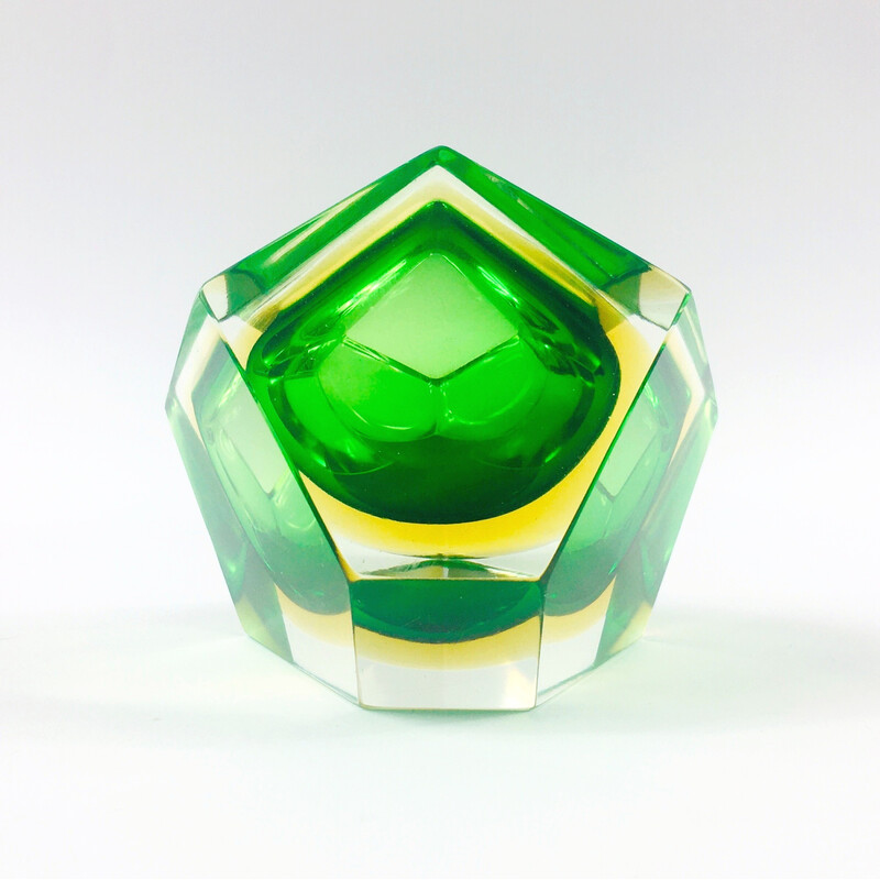 Vintage Sommerso ashtray in Murano glass by Flavio Poli for Seguso, Italy 1960s