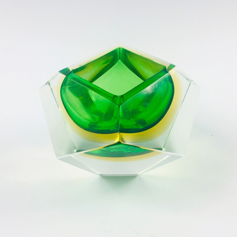 Vintage Sommerso ashtray in Murano glass by Flavio Poli for Seguso, Italy 1960s