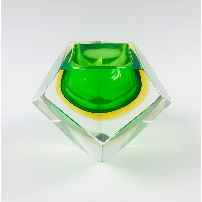Vintage Sommerso ashtray in Murano glass by Flavio Poli for Seguso, Italy 1960s