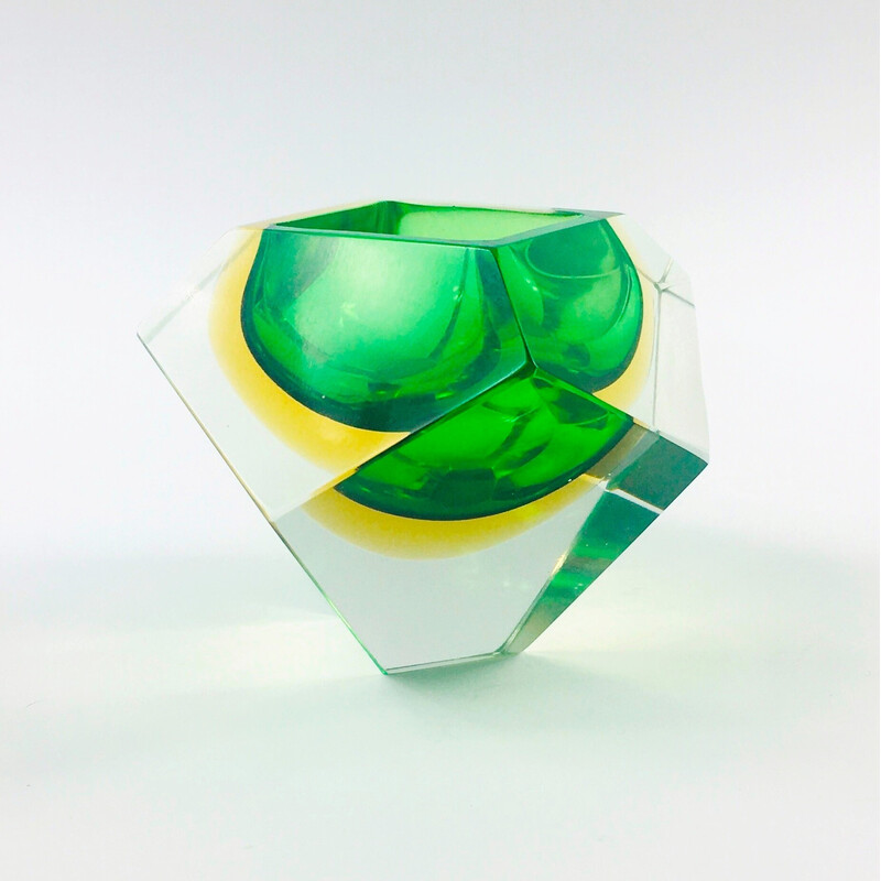 Vintage Sommerso ashtray in Murano glass by Flavio Poli for Seguso, Italy 1960s