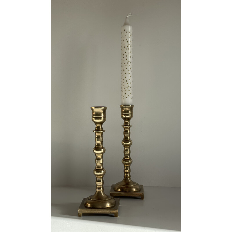 Pair of vintage brass candlesticks, England