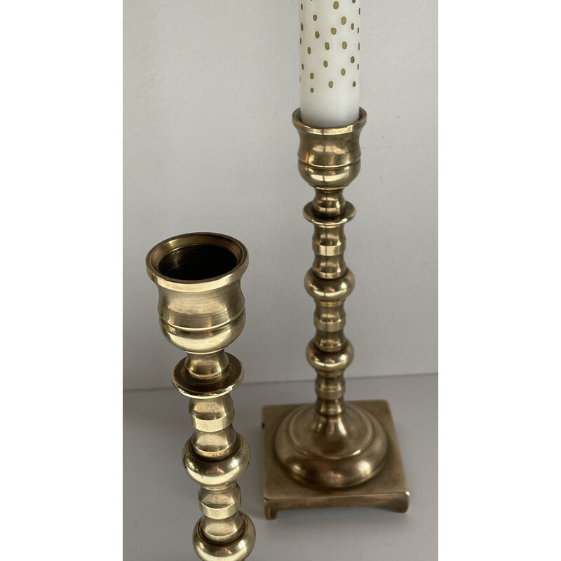 Pair of vintage brass candlesticks, England