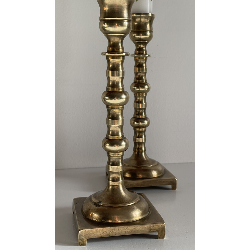 Pair of vintage brass candlesticks, England