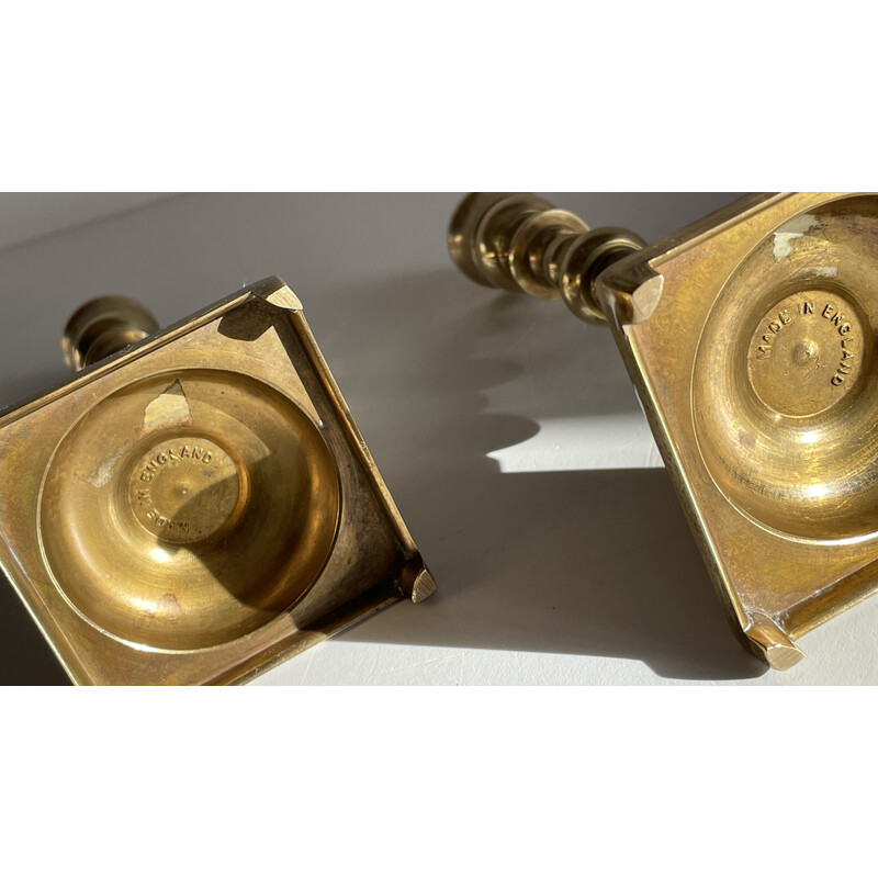 Pair of vintage brass candlesticks, England