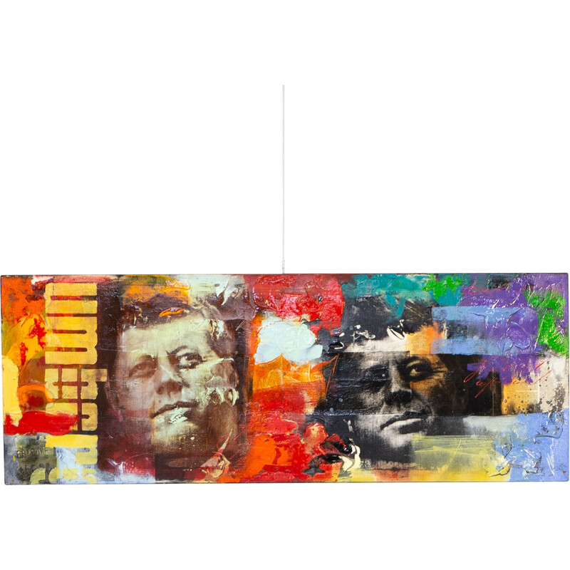 Vintage "J.F. Kennedy" kunstwerk door Claus Costa, 2009