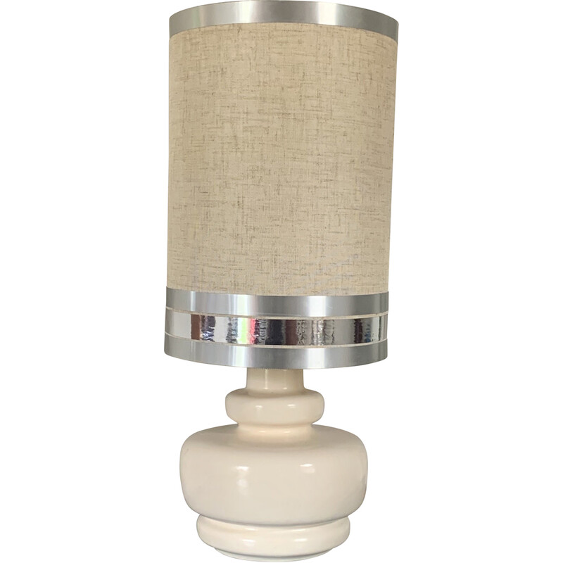 Vintage table lamp in ceramic and wool