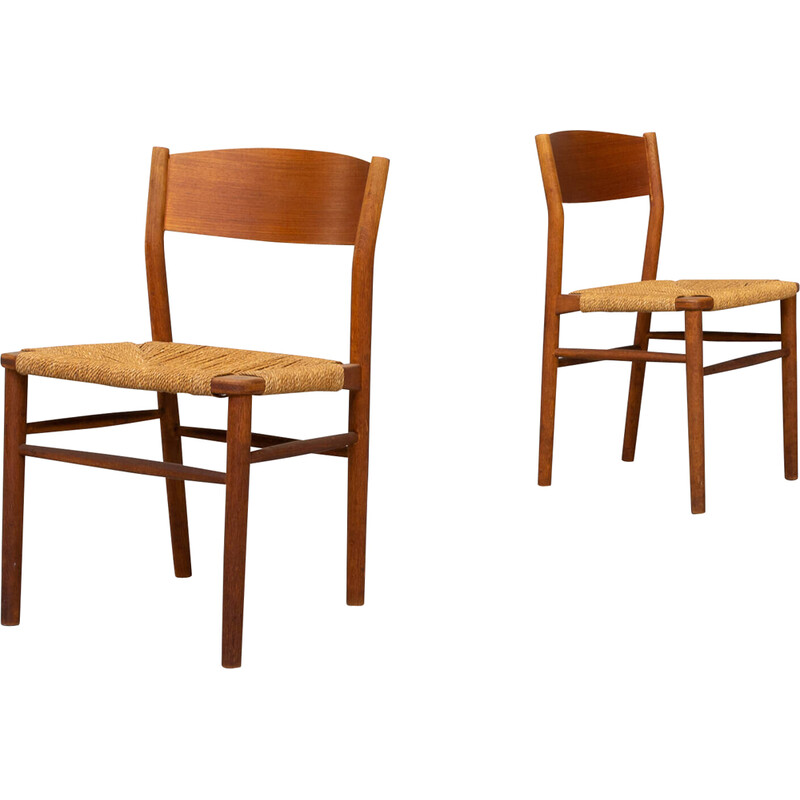 Pair of vintage teak chairs by Børge Mogensen for Søborg Møbler