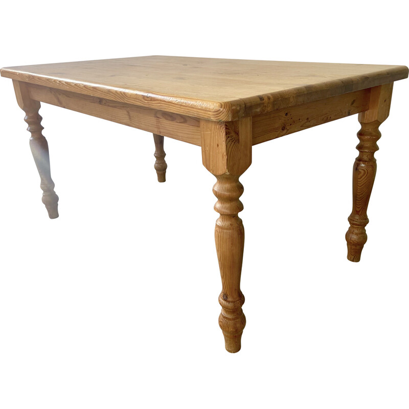 Vintage solid pine dining table