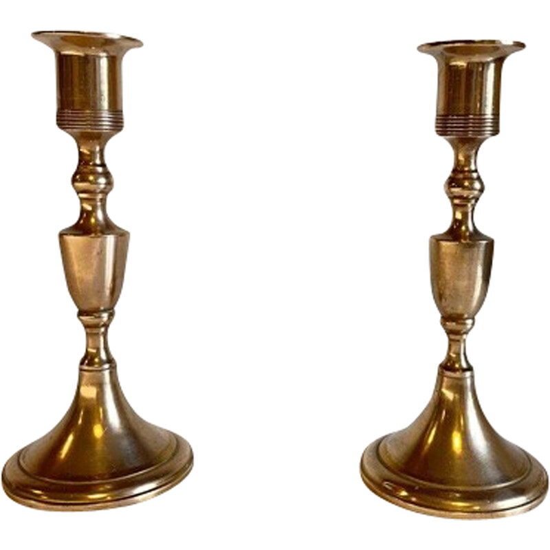 Pair of vintage Scandinavian candlesticks by Scandia Malm, Sweden