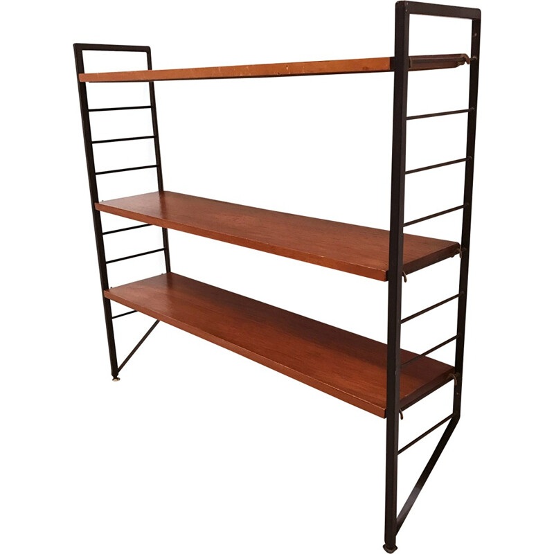 Ladderax small narrow shelving unit with 3 shleves by Staples - 1960s