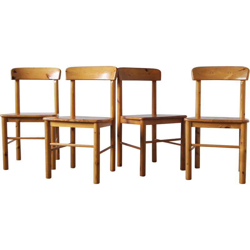 Set van 4 vintage vurenhouten stoelen van Rainer Daumiller voor Hirtshals Savvaerk, 1960-1970.