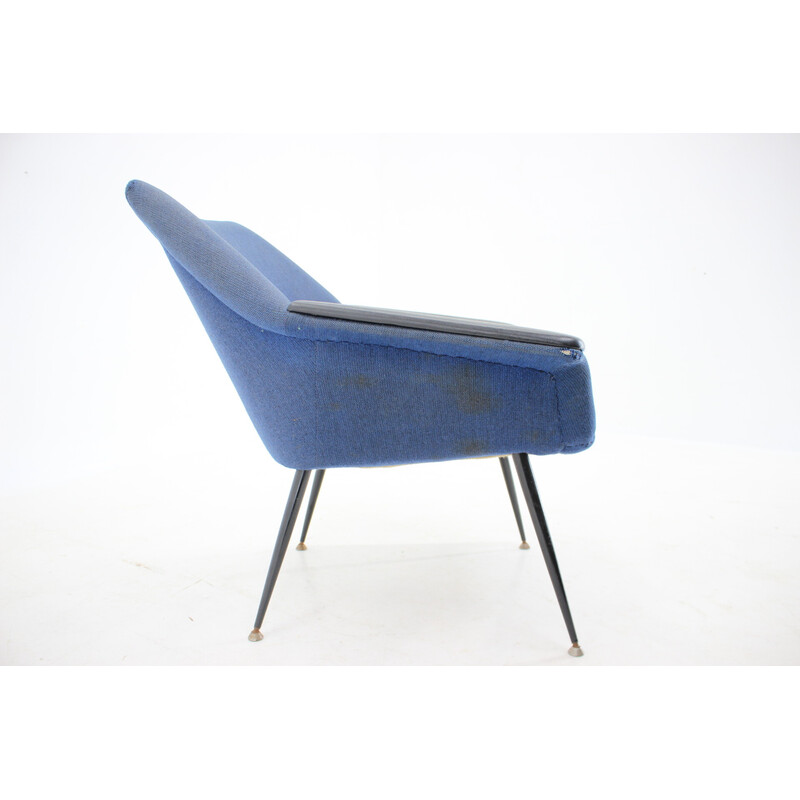 Vintage blauwe fauteuil, Italië 1960