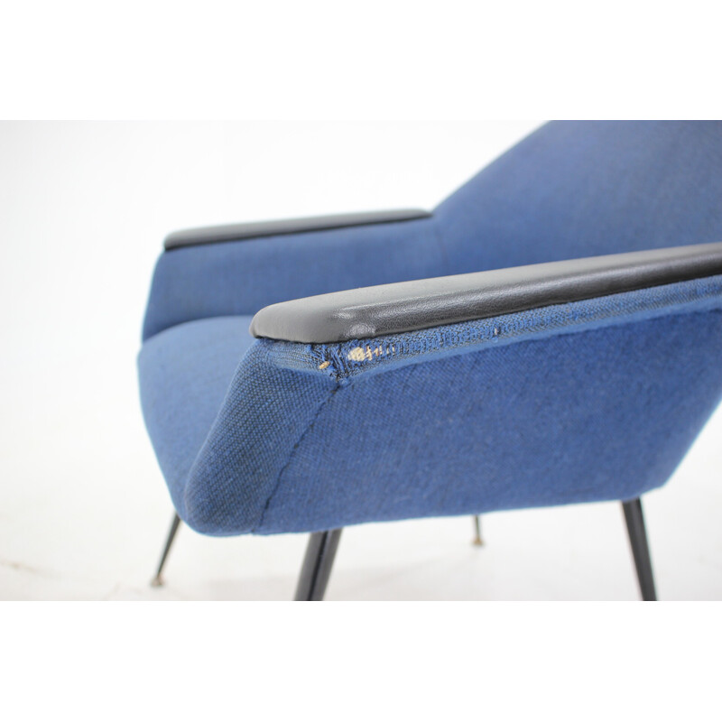 Vintage blauwe fauteuil, Italië 1960