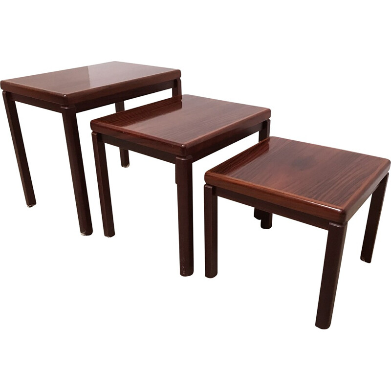 Set of 3 rosewood nesting tables Model 387 by Vejle Stole-OG - 1970s