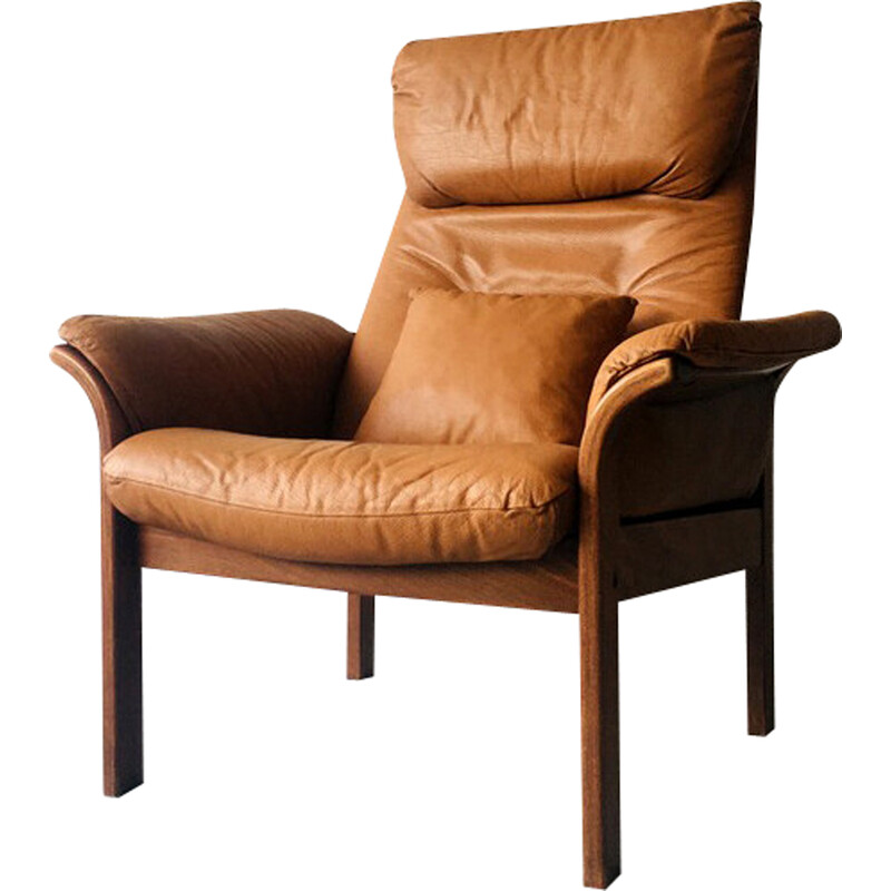 Scandinavian vintage adjustable leather armchair, 1970s