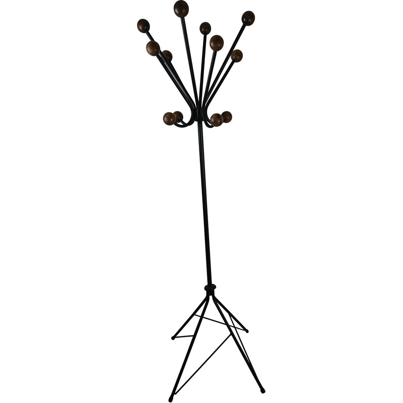 Vintage coat rack with hat rack, 1960