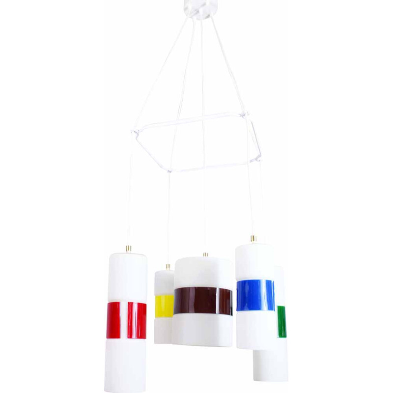 Candelabro Vintage em vidro e Plexiglas multicolorido, 1970