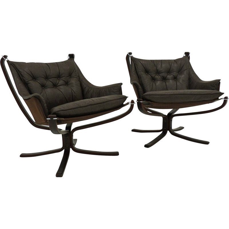 Pair of falcon chairs by S. Ressel - 1960s