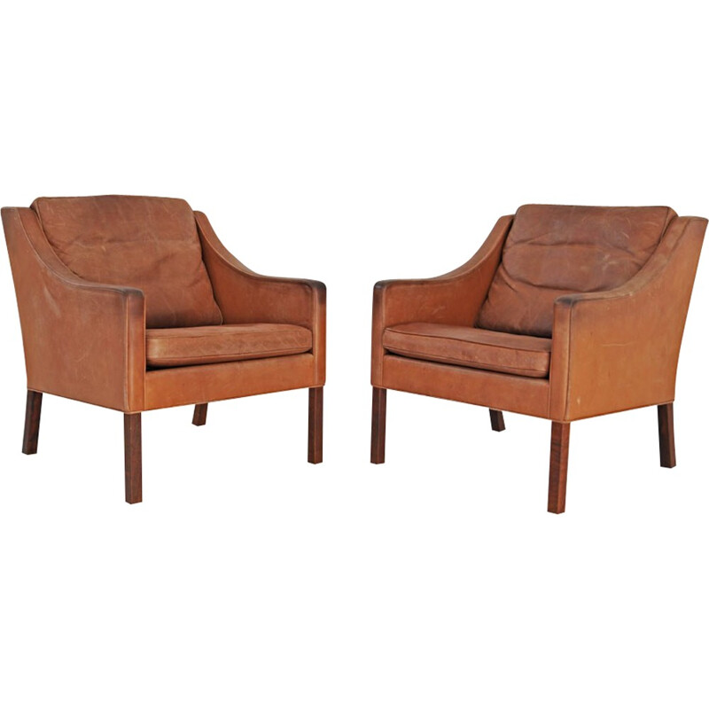 Pair of lounge chairs 2207 by Borge Mogensen - 1960s
