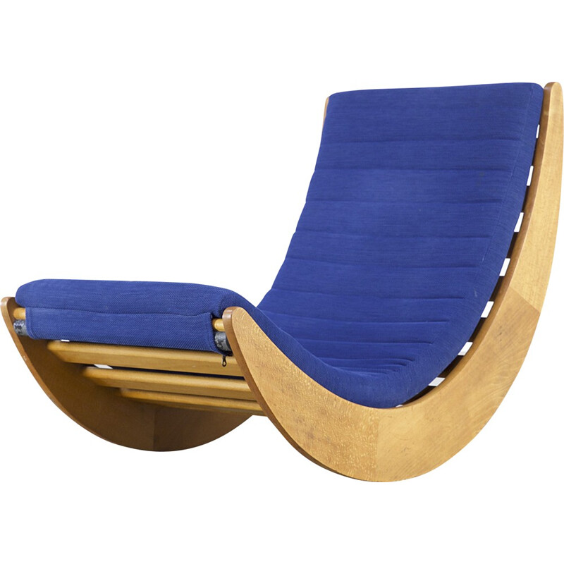 Blue rocking chair by Verner Panton for Rosenthal - 1970s