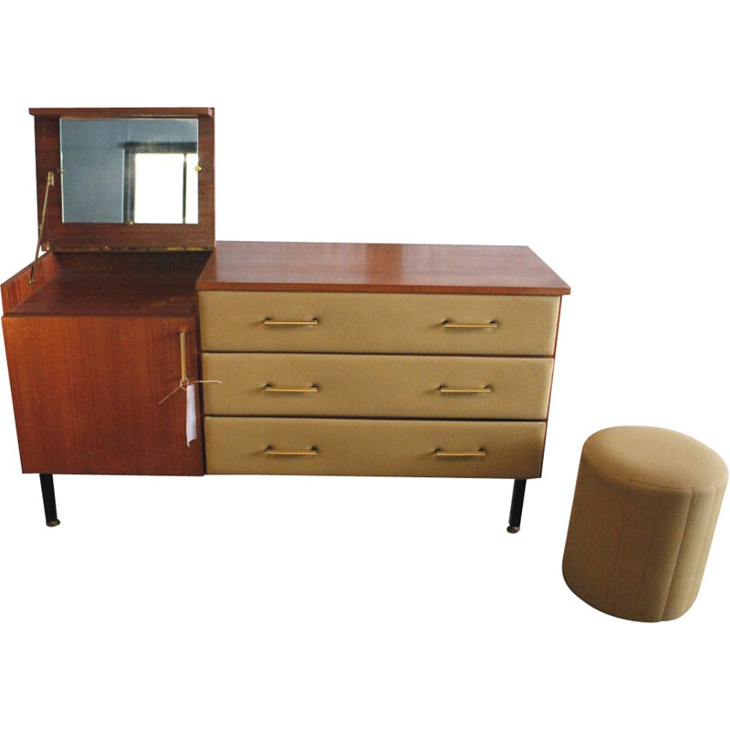 Dressing table with stool, Roger Landault - 1960s