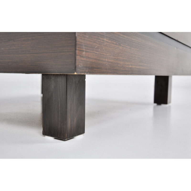 Vintage wood and glass coffee table by Carlo Hauner for Forma, 1960