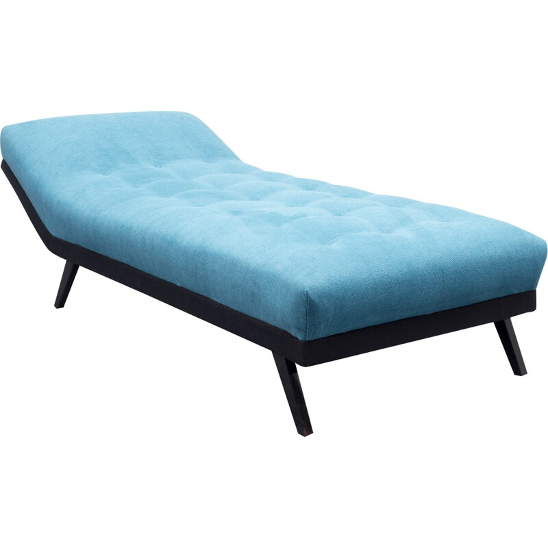 Blue daybed in wood - 1950s