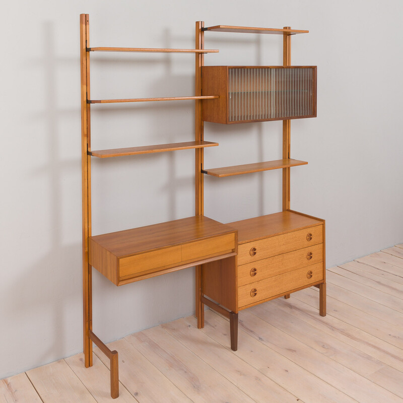 Scandinavisch vintage teak wandmeubel van Sven Andersen, Noorwegen 1960