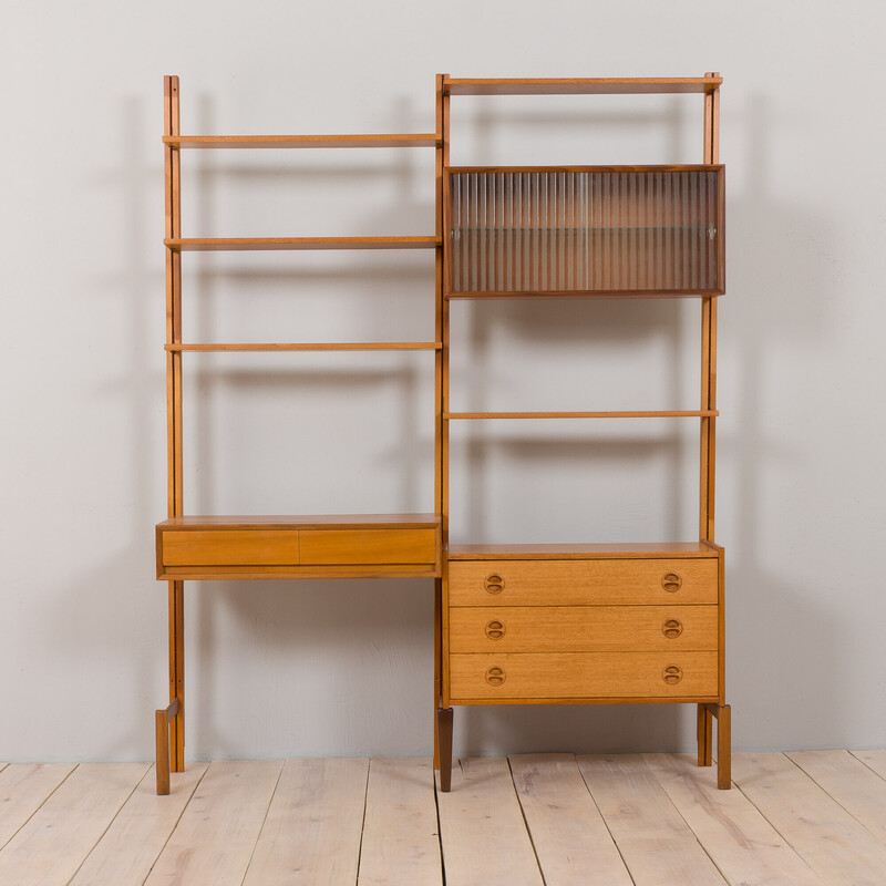 Scandinavian vintage teak wall unit by Sven Andersen, Norway 1960s