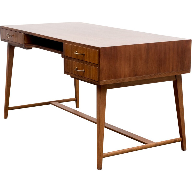 Vintage desk in walnut model 468 by Georg Satink for WK Möbel - 1950s