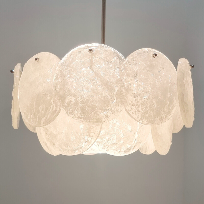 Mid-century textured acrylic chandelier, Germany 1970s