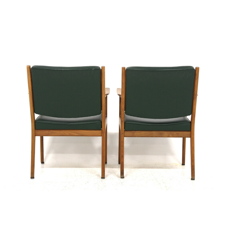 Pair of vintage leather armchairs by Karl Erik Ekselius, Sweden 1960