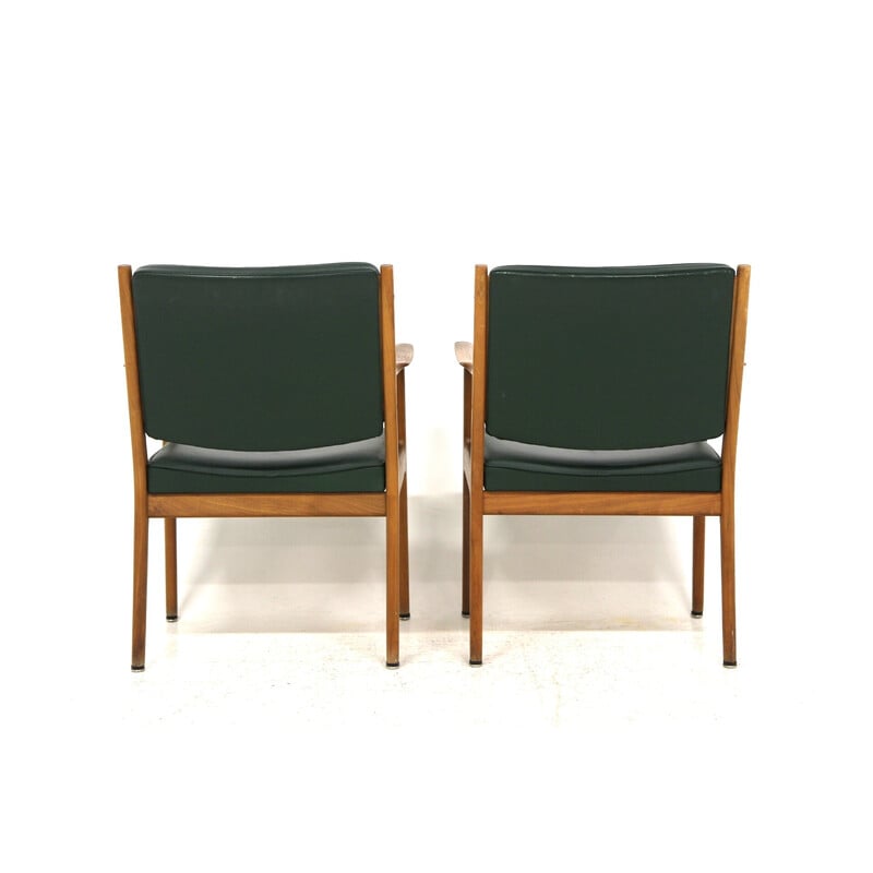 Pair of vintage leather armchairs by Karl Erik Ekselius, Sweden 1960