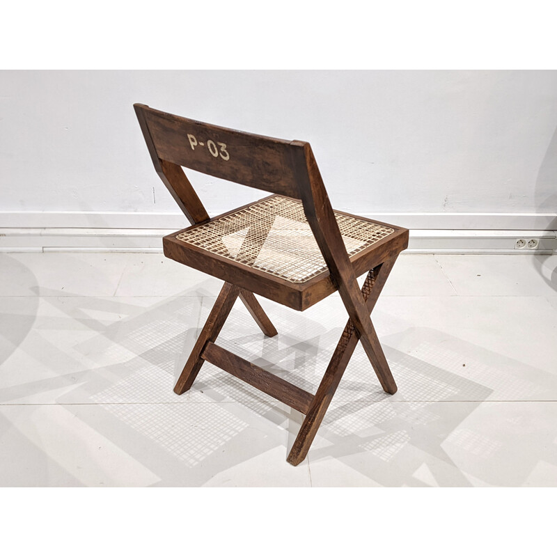 Vintage-Stuhl Modell "Library" von Pierre Jeanneret, 1960