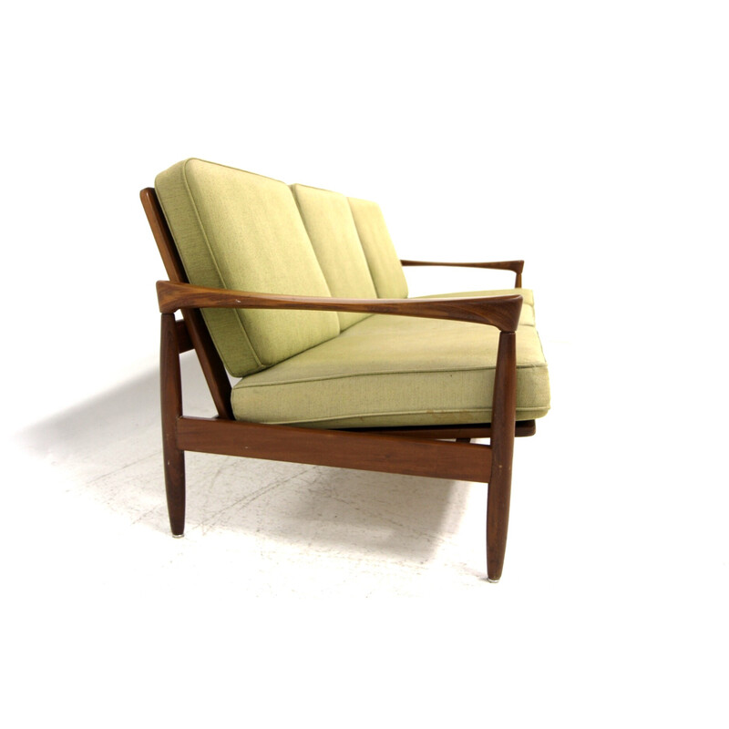 Vintage teak and fabric sofa by Erik Wørtz for Möbel-Ikea, Sweden 1960s