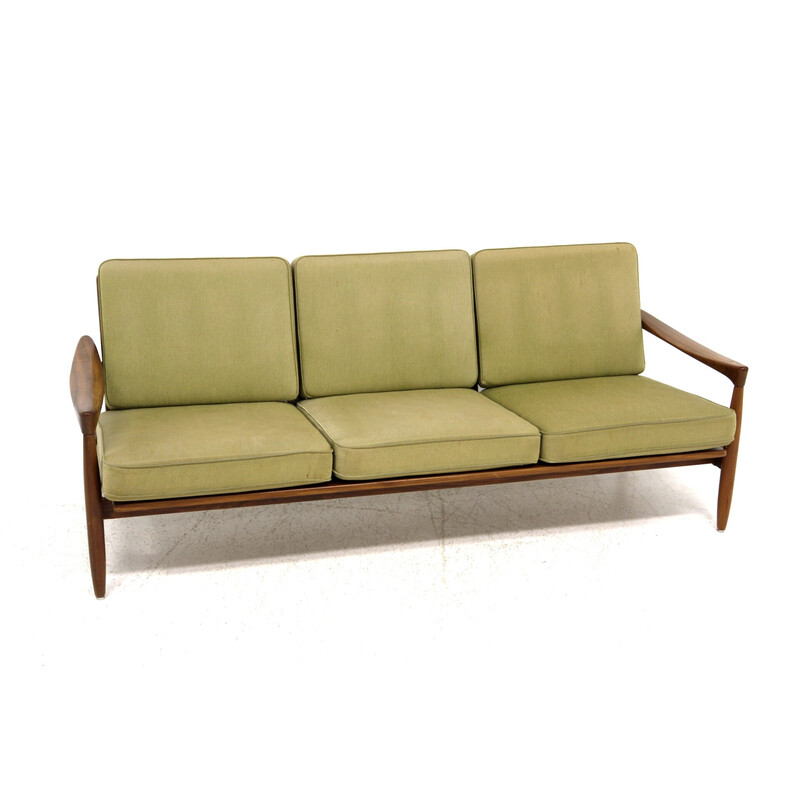 Vintage-Sofa aus Teakholz und Stoff von Erik Wørtz für Möbel-Ikea, Schweden 1960