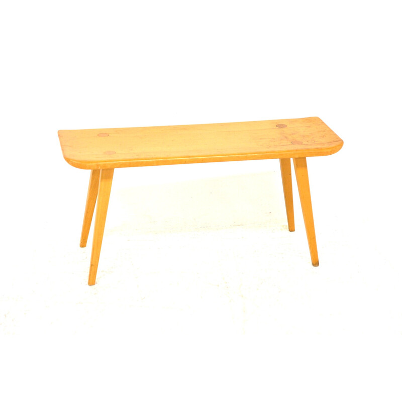 Vintage bench "Visingsö" in pine and beech by Carl Malmsten for Karl Anderssons & Söne, Sweden 1970s