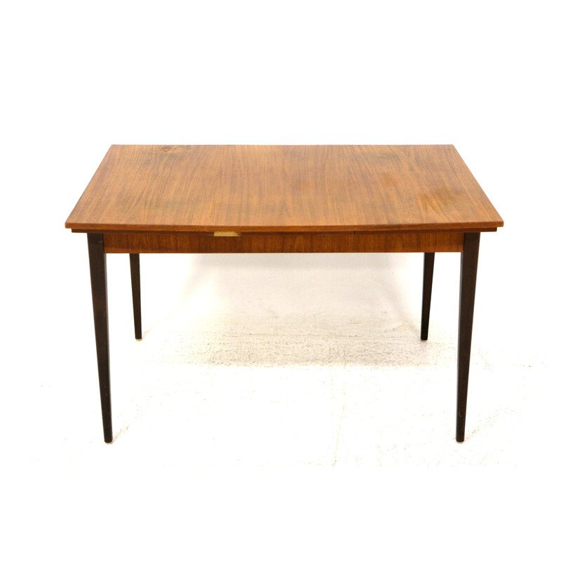 Vintage extendable "portfolio" table in teak and beech, Sweden 1950s