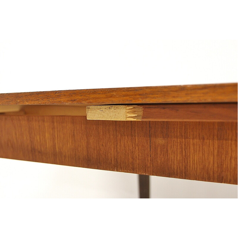 Vintage extendable "portfolio" table in teak and beech, Sweden 1950s