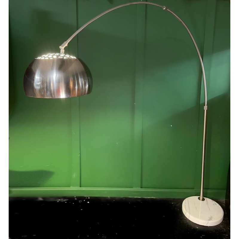 Vintage Arco Flos lamp in marble and steel by Achille and Pier Giacomo Castiglioni for Flos, Italy 1970s