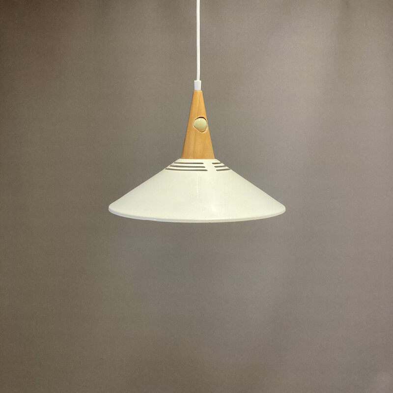 Lámpara de suspensión de metal de época escandinava, 1960