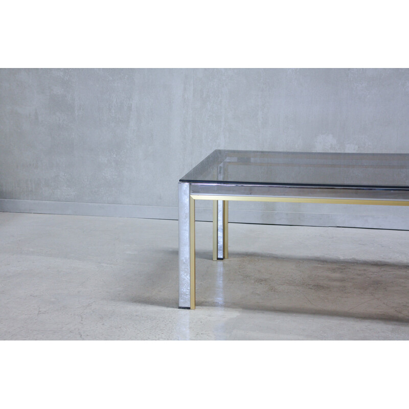 Italian vintage chrome and glass coffee table by Renato Zevi, 1970s